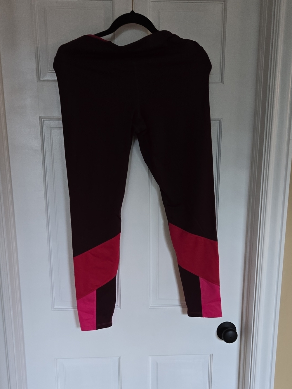 JoyLab Black Leggings with Pink Colorblock Panels